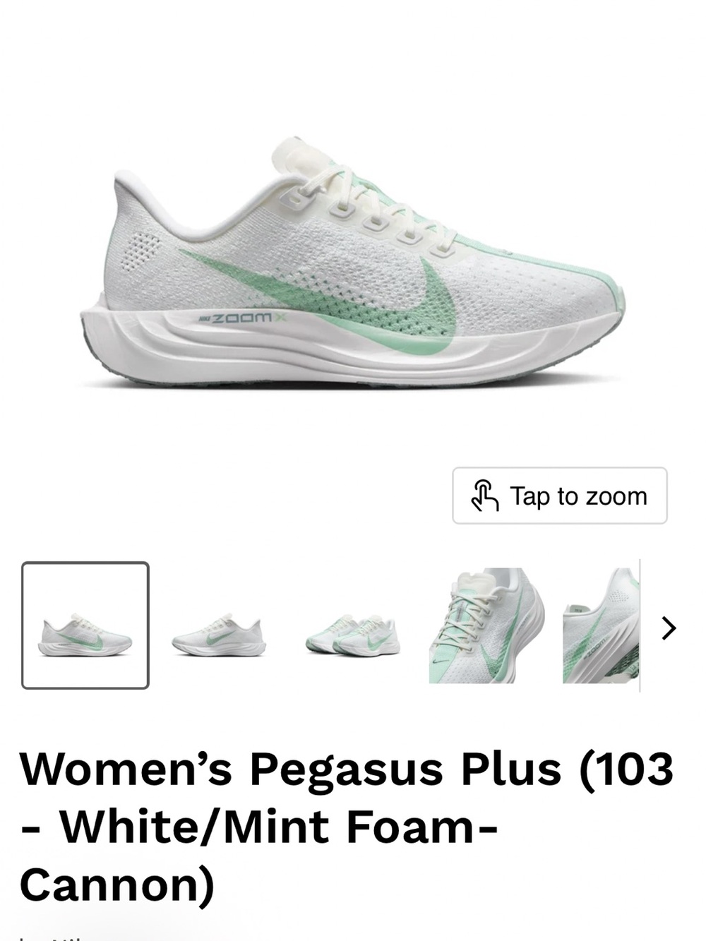 Nike Pegasus Plus Women’s Sz 10 FQ7261-103 White/Mint Foam New without Box! 💚🤍